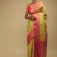 celery_green_saree_in_organza_silk_with_golden_brocade_woven1.webp