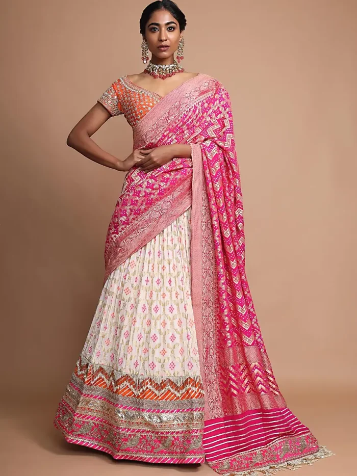 off-white-lehenga-with-bandhani-print_-weaved-design-and-heavy-gotta-work-border-online-kalki-fashion.webp