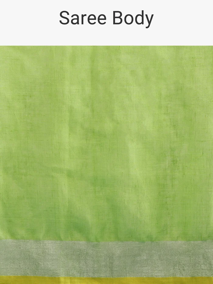 parrot-green-saree-in-linen-with-silver-brocade-border-and-striped-pallu-along-with-yellow-unstitched-blouse4.webp